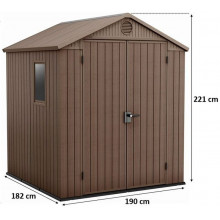 KETER DARWIN 6 x 6 Abri de jardin, 190 x 182 x 221 cm, marron 17210353