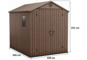 KETER DARWIN 6 x 8 Abri de jardin, 190 x 244 x 221 cm, marron 17210355