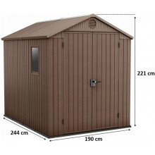 KETER DARWIN 6 x 8 Abri de jardin, 190 x 244 x 221 cm, marron 17210355