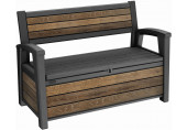 KETER DECO GARDEN BENCH 227L Banc de rangement, 133 x 61 x 89 cm, walnut 17213853