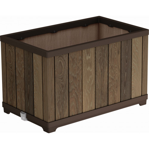 KETER DECO RECTANGLE Pot de fleurs, 45,5 x 76 x 45,5 cm, walnut 17213624