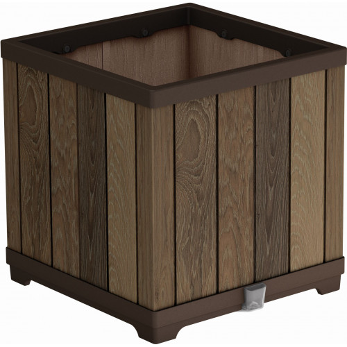 KETER DECO SQUARE Pot de fleurs, 45,5 x 45,5 x 45,5 cm, walnut 17213622