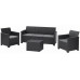 KETER ELODIE Ensemble de jardin 3 places avec table de rangement, graphite/gris 1721205