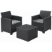 KETER ELODIE Ensemble de balcon avec table de rangement, graphite/gris 17212108