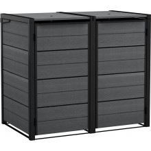 KETER HIDE AWAY 2x240L Armoire pour poubelles, 138,1 x 84,3 x 121,2 cm, gris 17213790