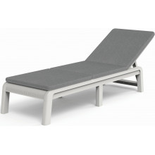 KETER MALLORCA Chaise longue avec coussin, 187,5 x 58 x 29 cm, blanc/gris 17213628