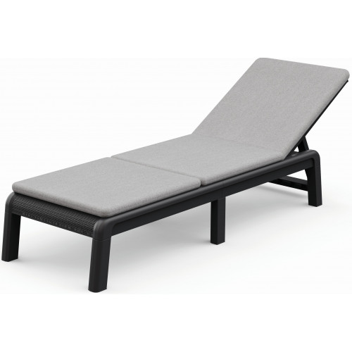 KETER MALLORCA Chaise longue avec coussin, 187,5 x 58 x 29 cm, grafit/gris 17213628