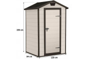 KETER MANOR 4 x 3 Abri de jardin, 128 x 94 x 196 cm, beige 17192190