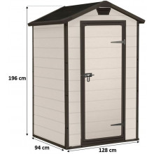KETER MANOR 4 x 3 Abri de jardin, 128 x 94 x 196 cm, beige 17192190