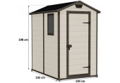 KETER MANOR 4 x 6 Abri de jardin, 130 x 192 x 198 cm, beige 17197126