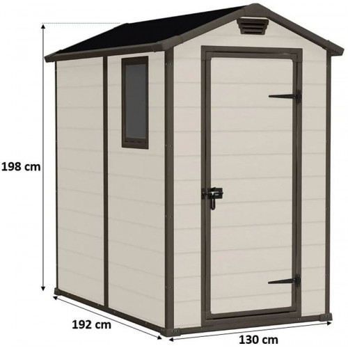 KETER MANOR 4 x 6 Abri de jardin, 130 x 192 x 198 cm, beige 17197126