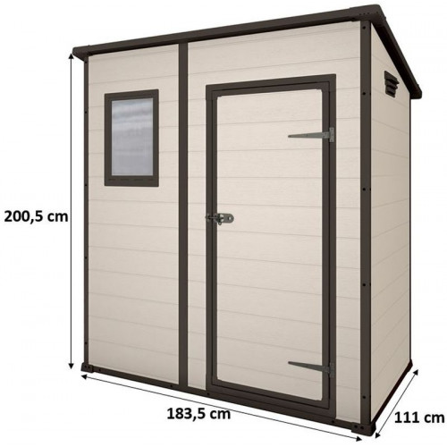 KETER MANOR PENT 6 x 4 Abri de jardin, 183,5 x 111 x 200,5 cm, beige 17199514