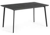 KETER METALEA Table de jardin, 146 x 87 x 75 cm, imitation métal noir 17209811