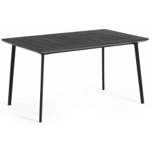 KETER METALEA Table de jardin, 146 x 87 x 75 cm, imitation métal noir 17209811