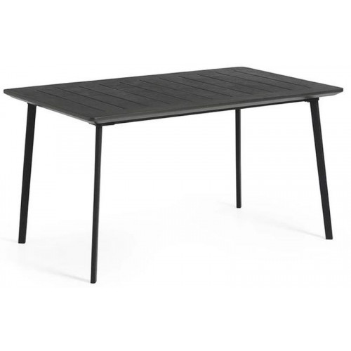 KETER METALEA Table de jardin, 146 x 87 x 75 cm, imitation métal noir 17209811