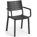 KETER METALINE Fauteuil en plastique, 60 x 53 x 81 cm, imitation métal noir 17209787