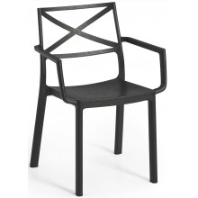 KETER METALIX Fauteuil en plastique, 60 x 53 x 81 cm, imitation métal noir 17209788