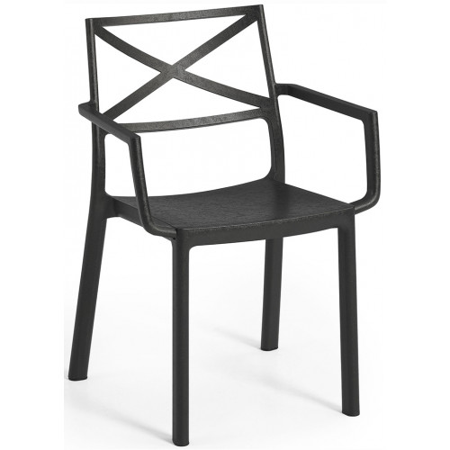 KETER METALIX Fauteuil en plastique, 60 x 53 x 81 cm, imitation métal noir 17209788