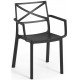 KETER METALIX Fauteuil en plastique, 60 x 53 x 81 cm, imitation métal noir 17209788