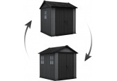 KETER NEWTON PLUS WIDE 7 x 7,5 Abri de jardin, 230 x 224 x 246 cm, gris 17212878