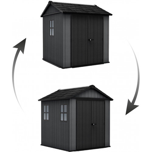 KETER NEWTON PLUS WIDE 7 x 7,5 Abri de jardin, 230 x 224 x 246 cm, gris 17212878