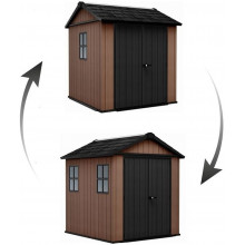 KETER NEWTON PLUS WIDE 7 x 7,5 Abri de jardin, 230 x 224 x 246 cm, marron 17212878