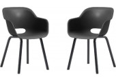 KETER NOA DUO Fauteuil de jardin (lot de 2), pieds en métal, graphite 17213493