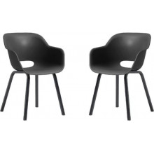 KETER NOA DUO Fauteuil de jardin (lot de 2), pieds en métal, graphite 17213493