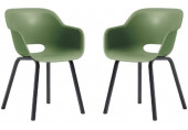 KETER NOA DUO Fauteuil de jardin (lot de 2), pieds en métal, vert olive 17213493