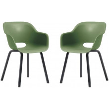 KETER NOA DUO Fauteuil de jardin (lot de 2), pieds en métal, vert olive 17213493