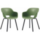 KETER NOA DUO Fauteuil de jardin (lot de 2), pieds en métal, vert olive 17213493