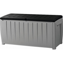 KETER NOVEL 340L Coffre de rangement 124 x 55 x 62,5 cm, gris/noir 17197948