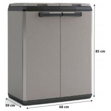 KIS SPLIT BASIC Armoire de recyclage 68x39x85cm gris foncé