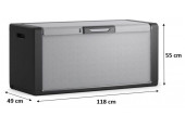 KIS TITAN CHEST 300L Coffre de rangement 118x49x55cm gris/noir