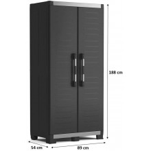 KIS XL GARAGE Armoire Haute de rangement 89x54x188cm noir