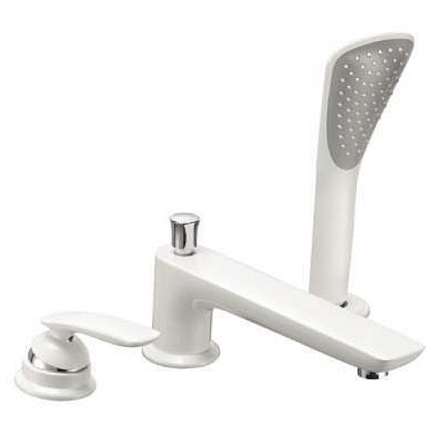 KLUDI BALANCE Ensemble de robinetterie de baignoire 3 trous, blanc/chrome 524479175 KLUDI BALANCE Ensemble de robinetterie de baignoire 3 trous, blanc/chrome 524479175