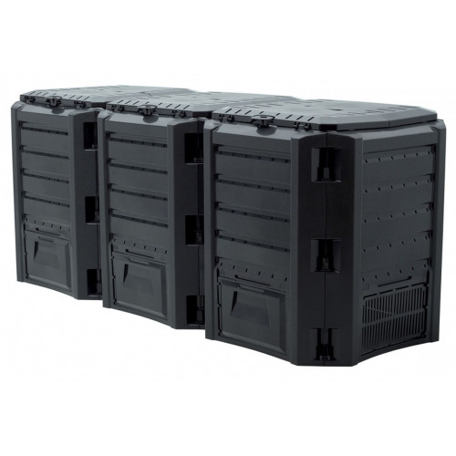 Prosperplast MODULE COMPOGREEN Composteur segmenté triple 1200l, noir IKSM1200C Prosperplast MODULE COMPOGREEN Composteur segmenté triple 1200l, noir IKSM1200C