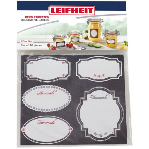 LEIFHEIT Étiquettes autocollantes personnalisées blanc et noir 03218