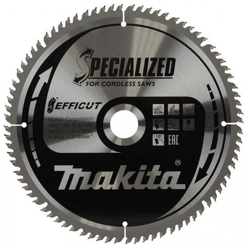 Makita B-67240 TCT Lame de scie circulaire, T.C.T Efficut, 260 x 30 mm, 80 dents