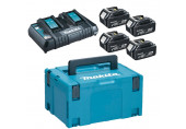 Makita 197626-8 Pack Énergie 18 V Li-Ion (4 batteries + 1 chargeur double + MAKPAC)