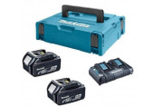 Makita 197629-2 Pack Énergie 18 V Li-Ion (2 batteries + 1 chargeur double) Makpac 3