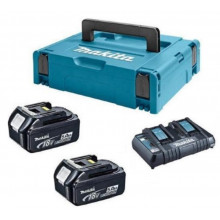Makita 197629-2 Pack Énergie 18 V Li-Ion (2 batteries + 1 chargeur double) Makpac 3