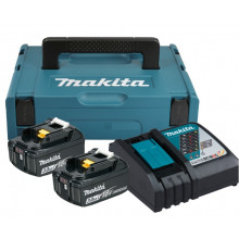 Makita 19795 Pack Énergie 18 V Li-Ion (2 batteries+1 chargeur simple) avec coffret MAKPAC