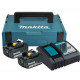 Makita 19795 Pack Énergie 18 V Li-Ion (2 batteries+1 chargeur simple) avec coffret MAKPAC