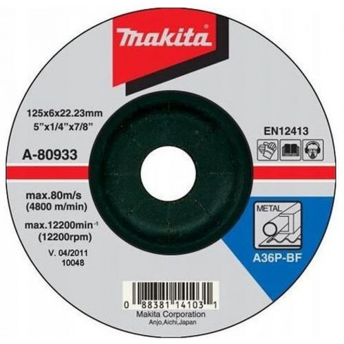 Makita A-80933 Meules a ébarber 125x6x22mm pour métal