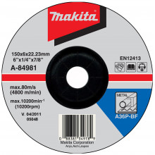 Makita A-84981 Meule 150x6x22mm Acier