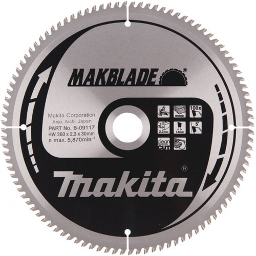 Makita B-32873 Lame carbure Makblade 260x30mm 100Z