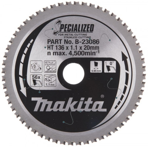 Makita B-23086 Lame de scie circulaire 136x20mm 56Z Makita B-23086 Lame de scie circulaire 136x20mm 56Z