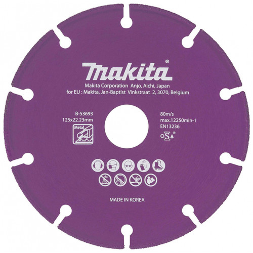 Makita B-53693 Disques a concrétion diamant pour métal 125x1.3x22,23mm