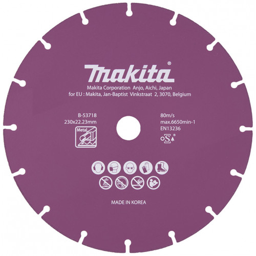 Makita B-53718 Disques a concrétion diamant pour métal 230x1.6x22,23mm